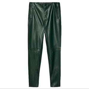 NWT Zara green faux leather pants